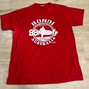 Bondi Beach Joey Roo Australia Rare Shirt Red Size Medium Mens Short Sleeve Surf
